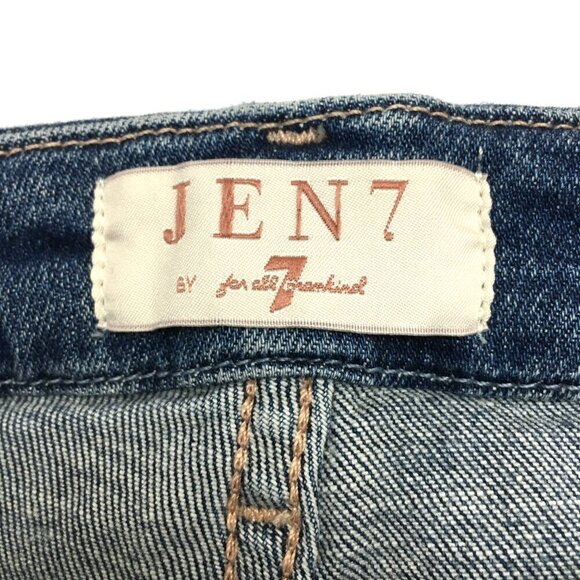 NEW Jen7 by 7 For All Mankind Jeans Straight Leg Distressed Enhance Me size 2 - Picture 3 of 9